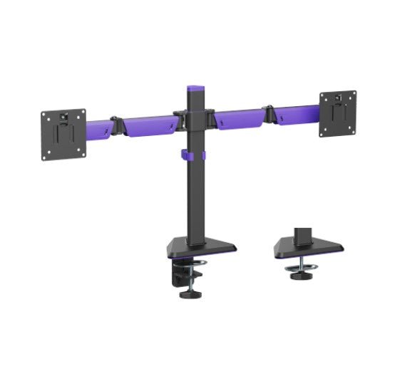 Brateck LDT89-C024 Matte Black Amethyst Articulating Gaming Dual Monitor Arm, Fit Screen Size: 17'-32', Screen Quantity: 2 (LS) - Leader Electronics