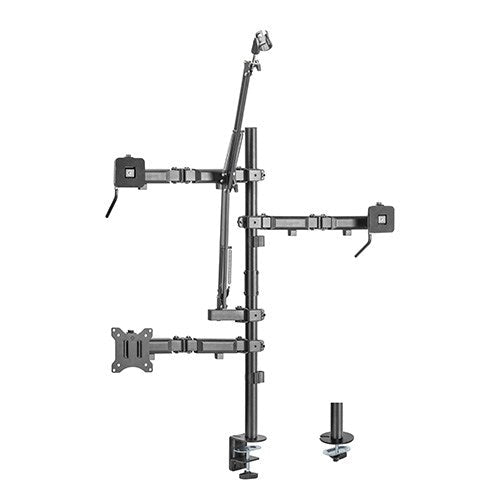 Brateck Single-Monitor All-in-One Studio Setup Desktop Mount Fix 17'-32' Up to 9kg, Fit Curved Monitor, 897x120x1000mm (LS) - Leader Electronics
