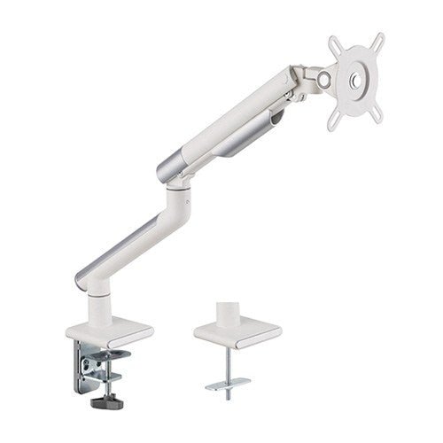 Brateck Single Monitor Premium Slim Aluminum Spring-Assisted Monitor Arm Fix Most 17'-32' Monitor Up to 9kg per screen VESA 75x75/100x100 - White (LS) - Leader Electronics