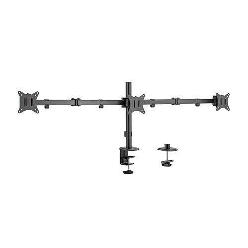 Brateck Triple-Monitor Steel Articulating Monitor Mount Fit Most 17'-27' Monitor Weight Capacity (per screen):7kg, VESA: 75x75,100x100(Black) （LS） - Leader Electronics