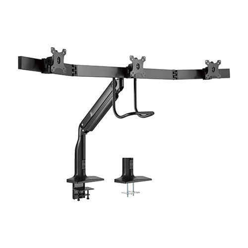 Brateck Triple Monitors Select Gas Spring Aluminum Monitor Armt Fit Most Screen Size 17'-32' up to 6.5kg VESA 75x75/100x100 (LS) - Leader Electronics