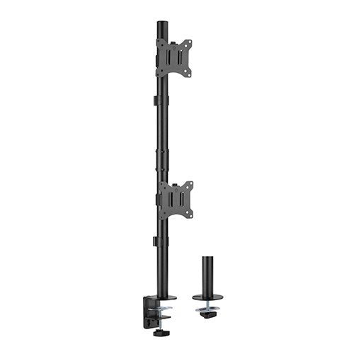 Brateck Vertical Pole Mount Dual-Screen Monitor Mount Fit Most 17'-32' Monitors, Up to 9kg per screen VESA 75x75/100x100 - Leader Electronics