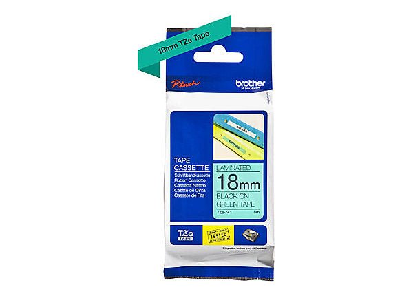 Brother 18mm Blk on Green Tape - Leader Electronics