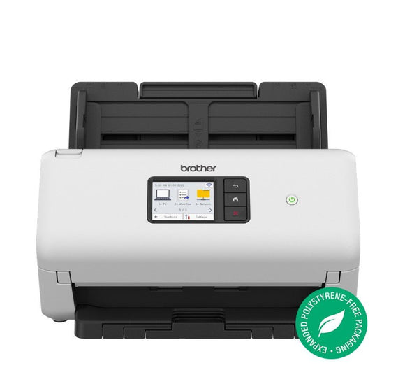 Brother ADS-3350W ADVANCED DOCUMENT SCANNER (40PPM) network scanner, w/ 7.1cm touchscreen LCD & WiFi (2.4G) - Leader Electronics
