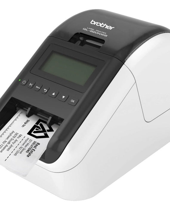 Brother QL-820NWB WIRELESS (WiFi & BT) /NETWORKABLE HIGH SPEED LABEL PRINTER / UP TO 62MM WITH BLACK/RED PRINTING (*DK-22251 required) - Leader Electronics
