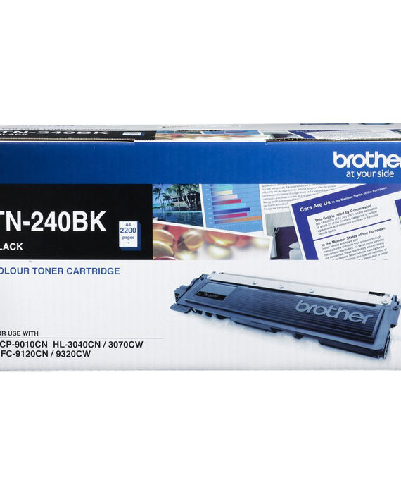 Brother TN-240BK COLOUR LASER TONER-BLACK TONER CARTRIDGE TO SUIT HL-3040CN/3045CN/3070CW/3075CW, DCP-9010CN, MFC-9120CN/9125CN/9320CW/9325CW-2,200 PG - Leader Electronics