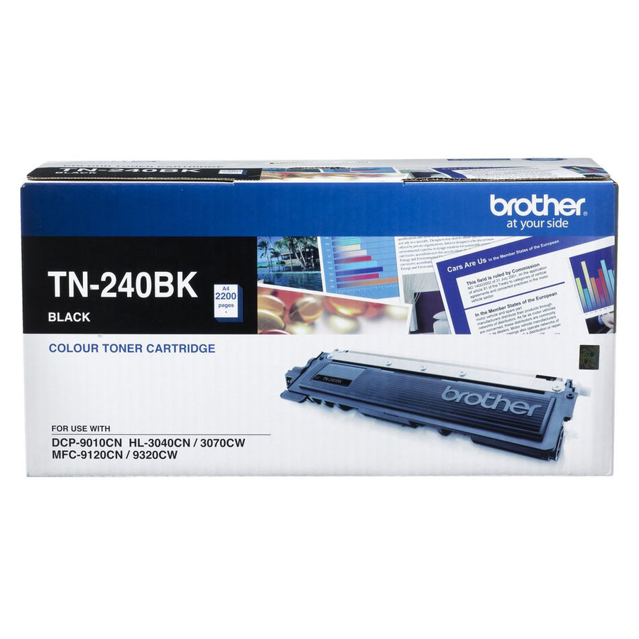 Brother TN-240BK COLOUR LASER TONER-BLACK TONER CARTRIDGE TO SUIT HL-3040CN/3045CN/3070CW/3075CW, DCP-9010CN, MFC-9120CN/9125CN/9320CW/9325CW-2,200 PG - Leader Electronics