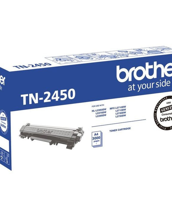 Brother TN-2450 Mono Laser Toner- Standard, HL-L2350DW/L2375DW/2395DW/MFC-L2710DW/2713DW/2730DW/2750DW up to 3,000 pages - Leader Electronics