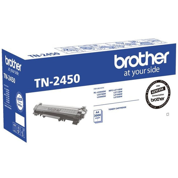 Brother TN-2450 Mono Laser Toner- Standard, HL-L2350DW/L2375DW/2395DW/MFC-L2710DW/2713DW/2730DW/2750DW up to 3,000 pages - Leader Electronics