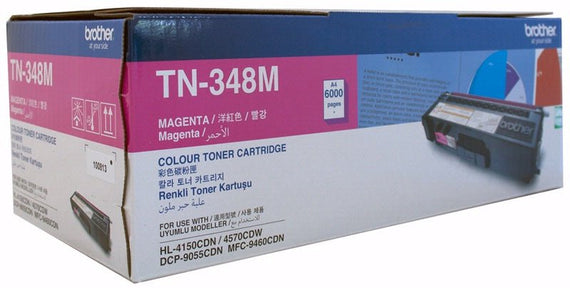 Brother TN-348M Colour Laser Toner - Super High Yield Megenta - HL-4150CDN/4570CDW, DCP-9055CDN, MFC-9460CDN/9970CDW - 6000 pages - Leader Electronics