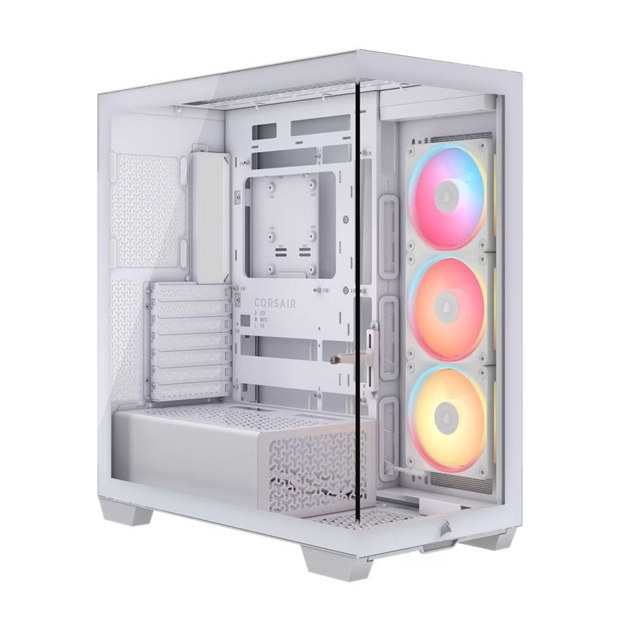 Corsair 3500X LX-R RGB iCUE LINK Mid-Tower PC Case - White, E-ATX, Side 360mm Rad, Glass Panels, USB-C, RS ARGB Fans, 425mm GPU, iCUE LINK Ready - Leader Electronics