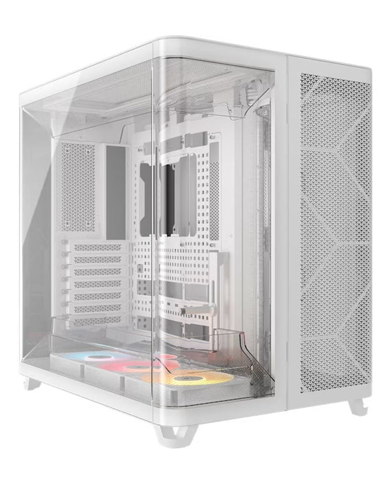 Corsair AIR 5400 RS-R ARGB Mid-Tower ATX Case - White, Triple-Chamber, 360mm Rad Support, Glass Panels, USB-C, ATX/E-ATX, 2x SSD, 1x HDD - Leader Electronics