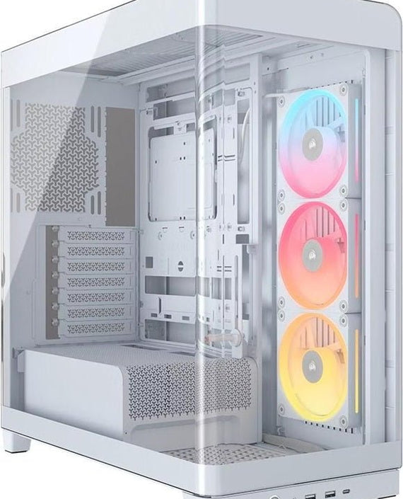 Corsair FRAME 4500X LX-R RGB LINK Panoramic Glass Mid-Tower PC Case White: up to 460mm GPU, 360mm radiators, rich I/O, and versatile fan/rad mounts - Leader Electronics