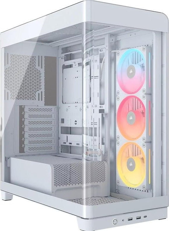 Corsair FRAME 4500X LX-R RGB LINK Panoramic Glass Mid-Tower PC Case White: up to 460mm GPU, 360mm radiators, rich I/O, and versatile fan/rad mounts - Leader Electronics
