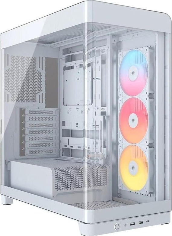 Corsair FRAME 4500X RS-R ARGB Panoramic Glass Mid-Tower PC Case White: 460mm GPU, 185mm CPU cooler, ARGB, USB 3.1, E-ATX support, smart cable routing - Leader Electronics