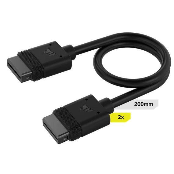 Corsair iCUE LINK Cable - 200mm x 1 Black. Straight Connecotrs - Leader Electronics