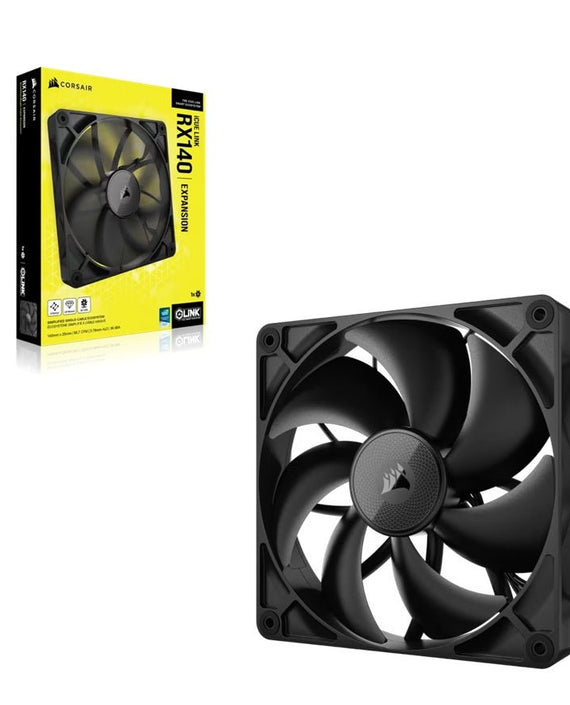 Corsair iCUE LINK RX140 140mm PWM Single Fan Expansion: 95.7 CFM, 1700 RPM, 36dbA, 0.62A, Static Pressure, Magnetic Dome - Leader Electronics