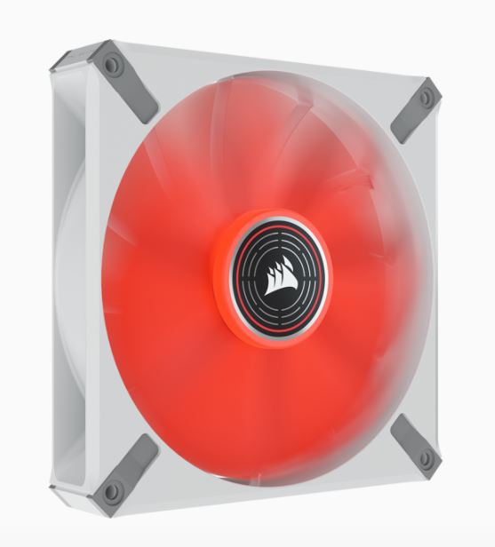 Corsair ML ELITE Series, ML140 LED ELITE WHITE, 140mm Magnetic Levitation Red LED Fan with AirGuide, Single Pack(LS) - Leader Electronics