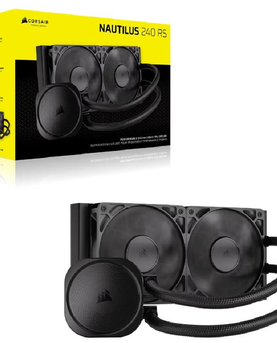 Corsair NAUTILUS 240 RS Liquid CPU Cooler, Aluminum Rad, Copper Cold Plate, PWM Fan Control, 2100 RPM, 240mm rad, 400mm Tubing, 2x Fans - Leader Electronics