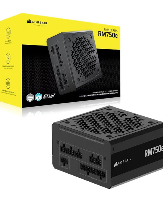 Corsair RMe Series RM750e Fully Modular Low-Noise ATX Power Supply (AU), Cybenetics Gold, ATX12V 3.1, 2x PATA, 2x EPS, 6x SATA, 3x PCIe - Leader Electronics