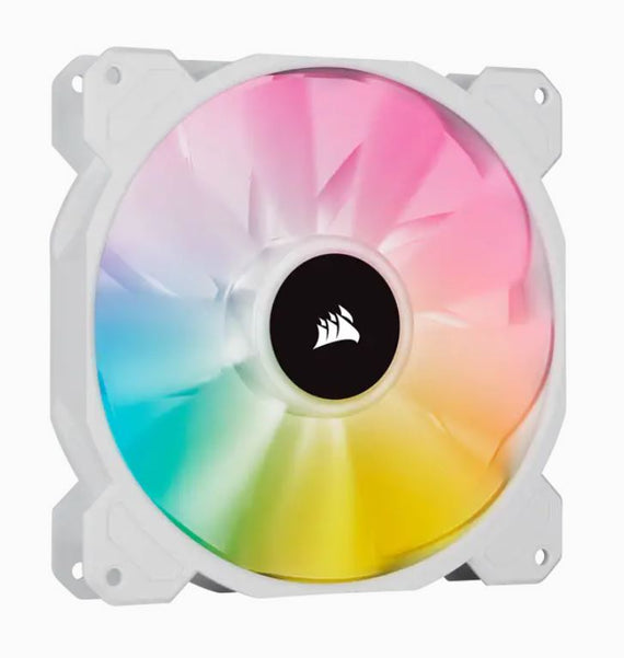 Corsair White SP140 RGB ELITE, 140mm RGB LED Fan with AirGuide, Single Pack - Leader Electronics