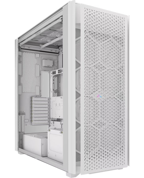 Corsiar 9000D RGB AIRFLOW Super Full-Tower PC Case - WHITE, RGB, Tempered Glass, 580mm GPU, 180mm CPU, up to 480mm radiator, ATX, USB-C, 2yr wty - Leader Electronics