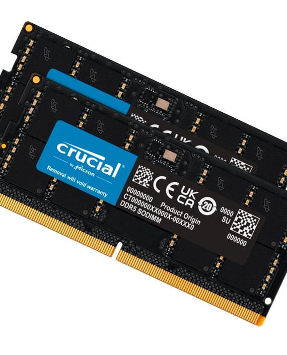 Crucial 16GB (2x8GB) DDR5 SODIMM 4800MHz C40 1.1V Notebook Laptop Memory - Leader Electronics