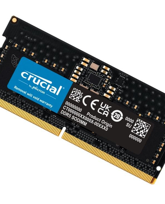 Crucial 32GB (1x32GB) DDR5 SODIMM 4800MHz C40 1.1V Notebook Laptop Memory - Leader Electronics