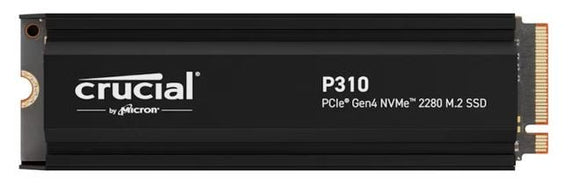 Crucial P310 2TB Gen4 2280 NVMe SSD w Heatsink 7100/6000 MB/s R/W 440TBW 1000K/1200K IOPS 1.5M hrs MTTF Full-Drive Encryption M.2 PCIe4 5yrs - Leader Electronics
