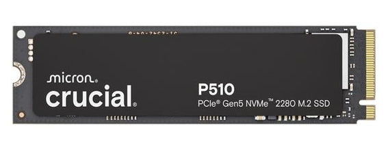 Crucial P510 2TB Gen5 2280 NVMe M.2 SSD 10,000 / 8,700 MB/s R/W 1200TBW 1.4M IOPS 1.5M hrs MTTF Full-Drive Encryption 5yrs Tray - Leader Electronics