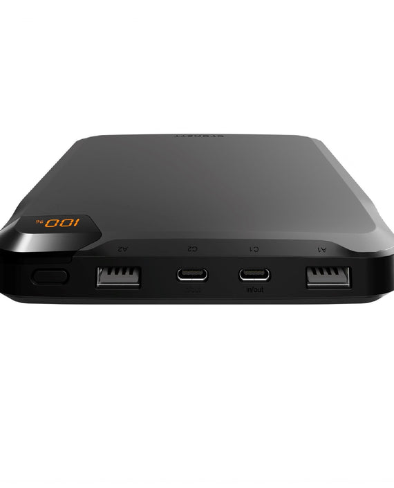 Cygnett ChargeUp VertPWR 25K mAh Laptop Power Bank + USB-C Cable (40CM) + Stand - Obsidian (CY5128PBCHE),100W, 4x USB Charging Ports, 2 Years Warranty - Leader Electronics