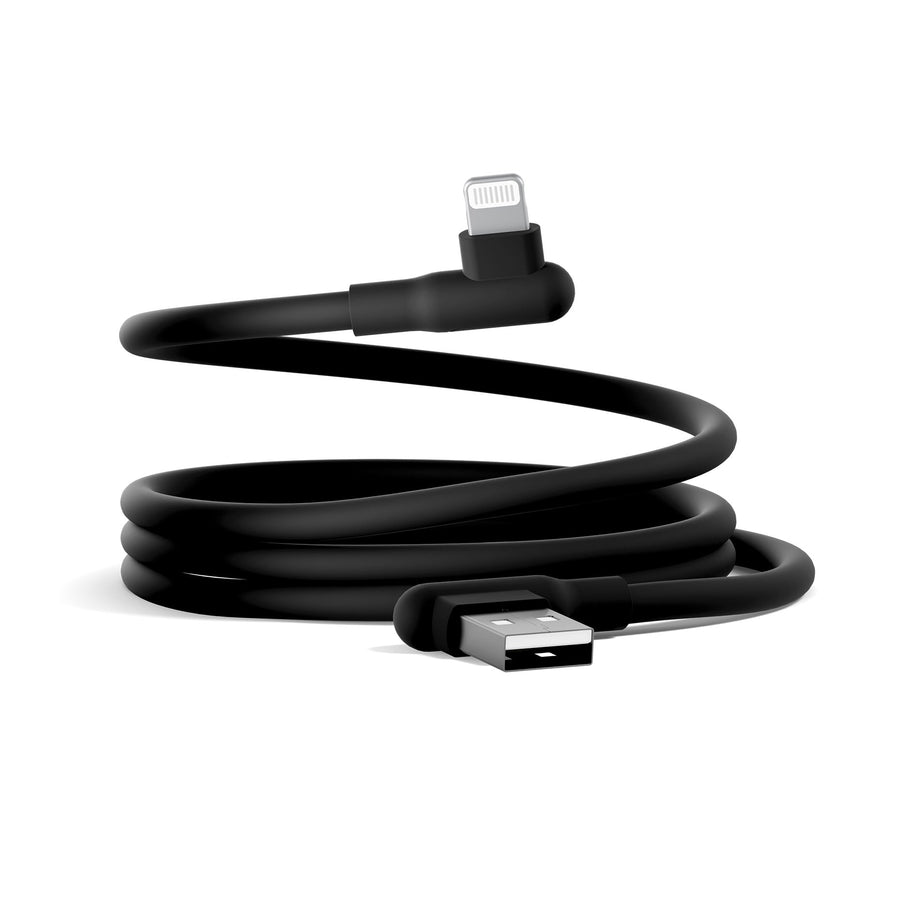 Cygnett DriveSync Right Angled Silicone Lightning to USB-A Cable (0.7M) - (CY5667CCACB), 2.4A/12W, 480Mbps, Drive & Sync, 2 Years Warranty - Leader Electronics