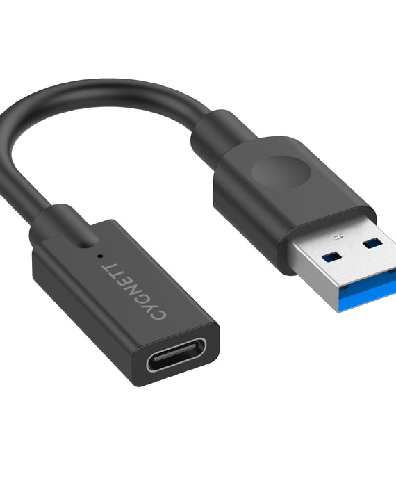 Cygnett Essentials USB-A Male to USB-C Female (10CM) Cable Adapter - Black(CY3321PCUSA),5GBPS Fast Data Transfer,Compact Design, 2 Years Warranty - Leader Electronics