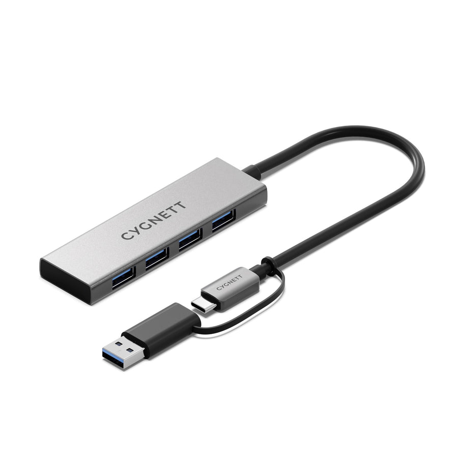 Cygnett Unite 4-in-1 USB-C to USB-A Hub- White(CY5388CYHUB),4x USB-A,10GBps Transfer,Aluminium outershell,USB-C to USB-A Adapter,2Years Warranty - Leader Electronics