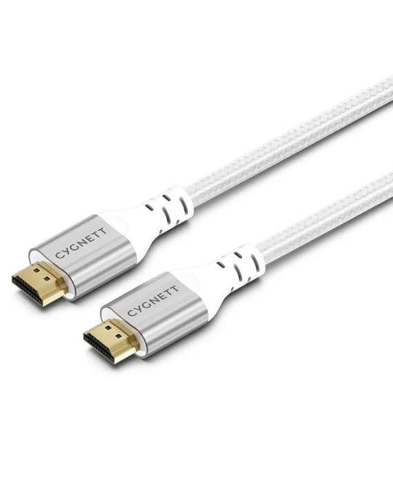Cygnett Unite 8K HDMI to HDMI Cable (1.5M) - White(CY4864CYHDC), Braided, Supports 8k (60Hz) & 4k (120Hz), 48Gbps Bandwidth,2 Years Warranty - Leader Electronics