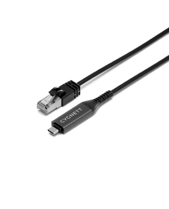 Cygnett Unite USB-C to RJ45 Gigabit Ethernet Cable 1m - Black (CY5505PCCCE), 1Gbps, USB 3.2 Gen 1, USB 2.0, Universal Compatibility, 2 Years Warranty - Leader Electronics