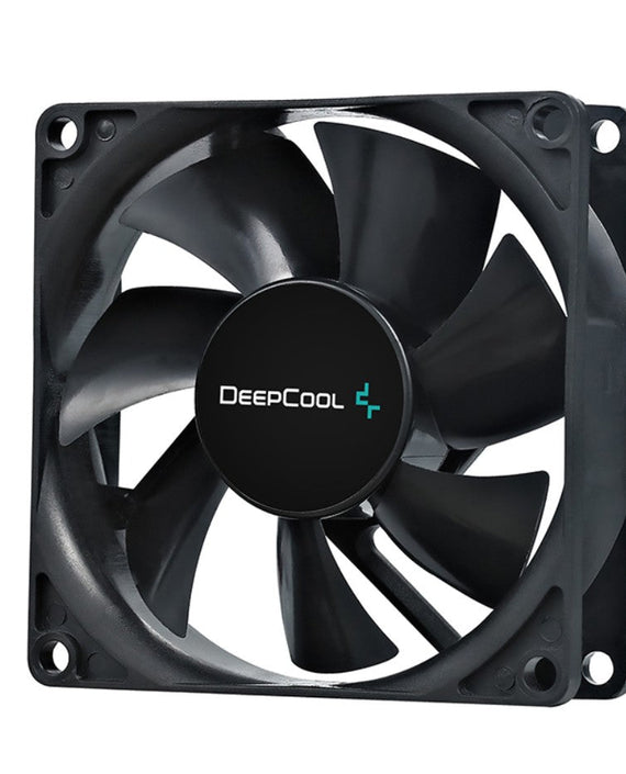 DeepCool 80mm Hydro Bearing Case Fan Molex 20dB 1800rpm 82g, High Quality Black Material, Low RPM - Leader Electronics