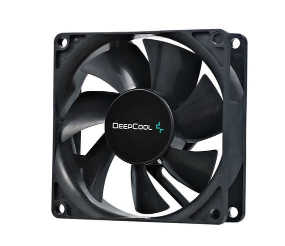 DeepCool 80mm Hydro Bearing Case Fan Molex 20dB 1800rpm 82g, High Quality Black Material, Low RPM - Leader Electronics