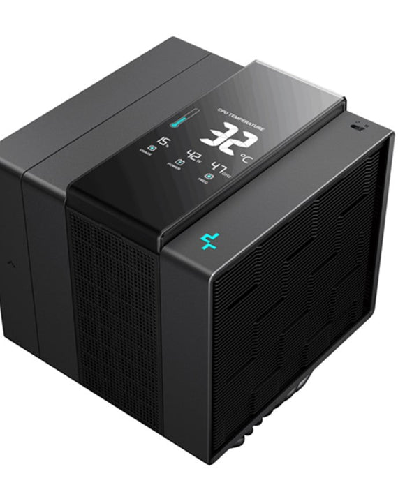 DeepCool ASSASSIN IV VC VISION DIGITAL Air Cooler, TDP 300W, Quad-Segmented Dashboard Display, Silent 3-phase 6-slot 4-pole fans (120mm and 140mm) - Leader Electronics