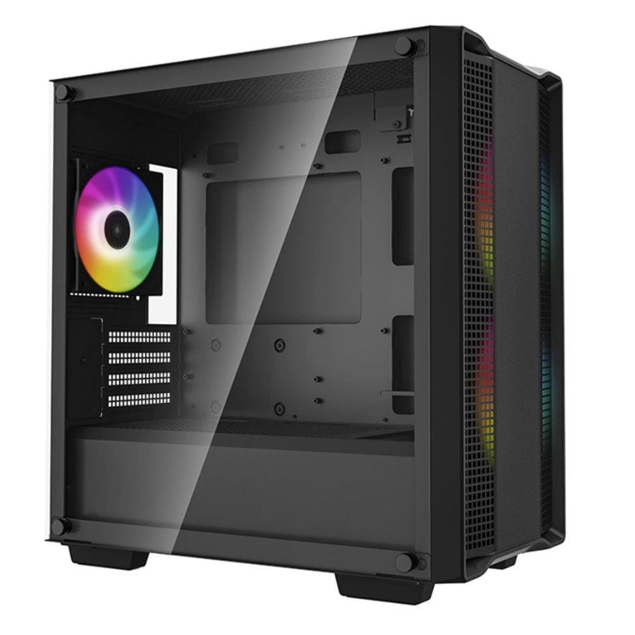 DeepCool CC360 ARGB Micro-ATX Case 3x120mm Pre-Installed ARGB Fans ,Tempered Glass Panel, Front USB3.0×1、USB2.0×1、Audio×1 - Leader Electronics