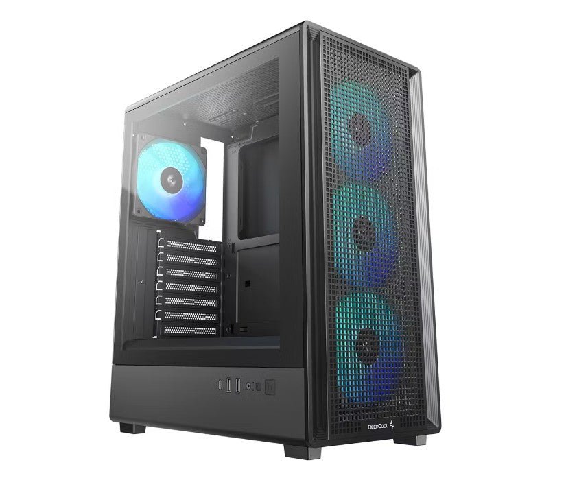 DeepCool CC550 4F High Airflow Mid Tower ATX Case, 4 Pre-Installed Fans, USB3.0 x1,USB2.0 x1,Type-C x1,Audio x1 - Leader Electronics