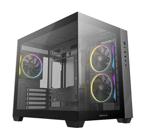 DeepCool CG330 3F M-ATX, Support BTF back-plug motherboard, USB3.0 x1,USB2.0 x2,Audio x1,Pre-installed with 3 PWM ARGB fans - Leader Electronics