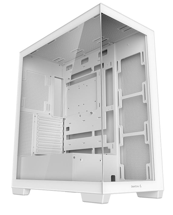 DeepCool CG580 White Panoramic ATX Mid-Tower Case, Up to 2x 360mm Radiators, 9x120mm Fans. Front 2x USB3.0, Audio I/O Panel - Leader Electronics