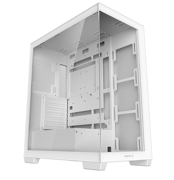 DeepCool CG580 White Panoramic ATX Mid-Tower Case, Up to 2x 360mm Radiators, 9x120mm Fans. Front 2x USB3.0, Audio I/O Panel - Leader Electronics