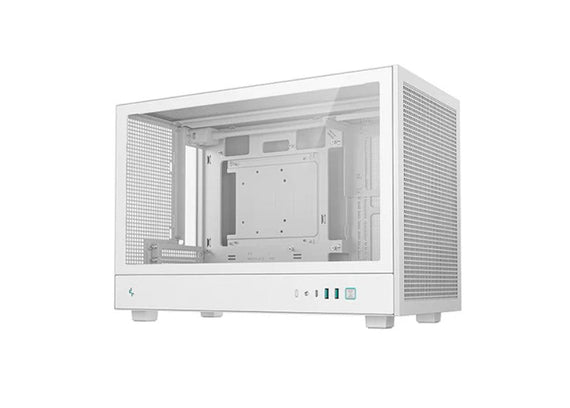 DeepCool CH260 WH M-ATX Case, Extremely Portable Size，Abundant Airflow Ventilation，Mesh and glass panels，Support up to 360mm liquid cooling，Direct ins - Leader Electronics
