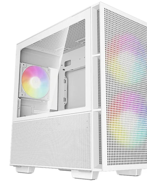 DeepCool CH360 Digital White Micro ATX Case, Digital Status Display, Tempered Glass Window,1x USB 3.0, 1x USB-C, HD Aud - Leader Electronics