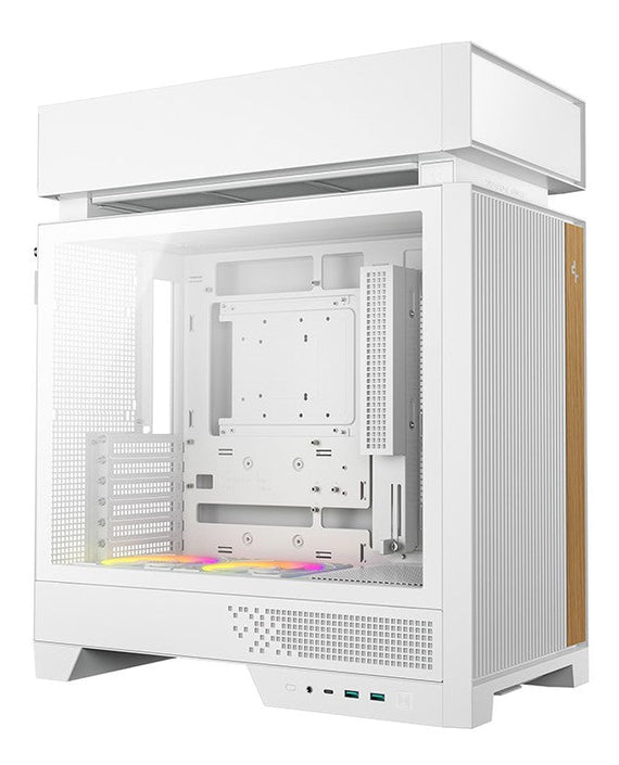 DeepCool CL660 WH Innovative Compartmentalized Optimized ATX Case Pre-installed Dual ARGB Fans, Build-in Atmosphere - Leader Electronics