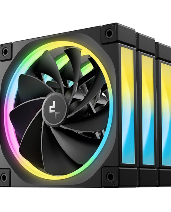 DeepCool FL12R 120mm (3-Pack) Unique Addressable RGB High Performance Fans, Low Noise, 4-pin PWM, Fluid Dynamic Bearing - Leader Electronics