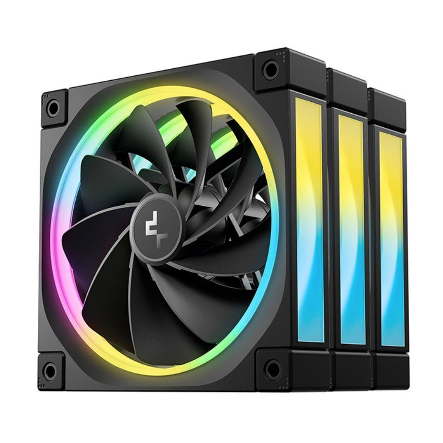 DeepCool FL12R 120mm (3-Pack) Unique Addressable RGB High Performance Fans, Low Noise, 4-pin PWM, Fluid Dynamic Bearing - Leader Electronics