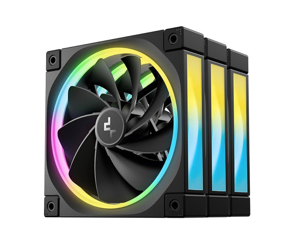 DeepCool FL12R 120mm (3-Pack) Unique Addressable RGB High Performance Fans, Low Noise, 4-pin PWM, Fluid Dynamic Bearing - Leader Electronics